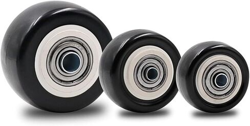 4 PCS 1.5 2 2.5inch Rubber Wheel Single Wheel Black دوارة Castor عجلات الأثاث العربة (2 بوصة) in Saudi Arabia