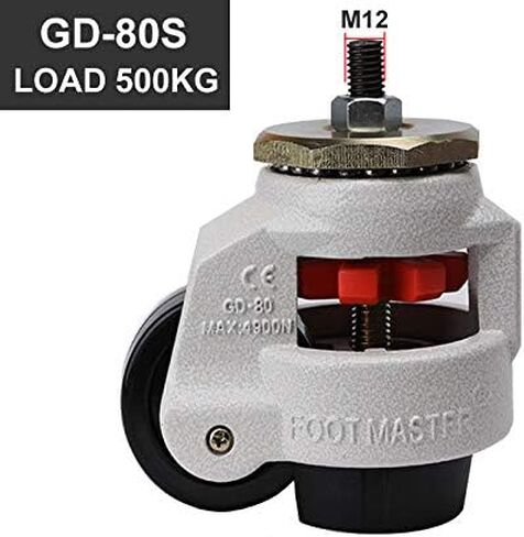GD-40S 60s 80s Heavy Duty Level Adjustment Caster/Wheel with Thread Ajustable Industrial Casters 1Pcs(GD-80S) in Saudi Arabia