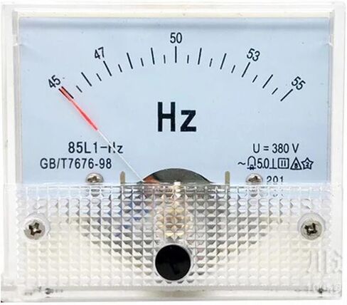 85L1-HZ Square Pointer Type AC 100/220V/380V Analog Panel Frequency Meter Tester Indicator 45-55Hz 65x65mm 1Pcs(220V) in Saudi Arabia