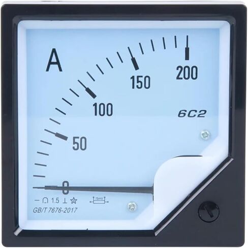 DC Meter 6C2 Analog Panel Ammeter AMP Ampere Current Gauge 6C2-A 30A 50A 75A 100A 200A 500A 750A 75mV 1Pcs(200A 75MV) in Saudi Arabia