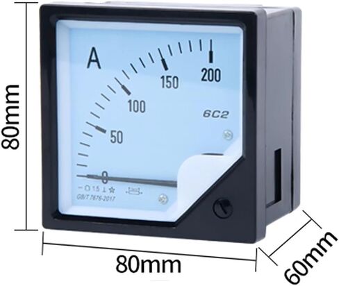 DC Meter 6C2 Analog Panel Ammeter AMP Ampere Current Gauge 6C2-A 30A 50A 75A 100A 200A 500A 750A 75mV 1Pcs(200A 75MV) in Saudi Arabia