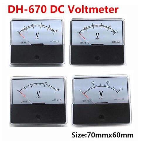 DH-670 مؤشر التناظرية DC Voltmeter 5V 10V 15V 20V 30V 50V 100V 70 * 60MM 0-500V 1PCS (500V) in Saudi Arabia