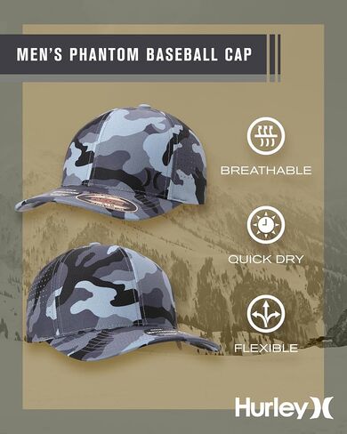 Hurley Men's Baseball Cap - Sweat-Wicking Fitted Baseball Hats for Men (S-XL) in Kuwait