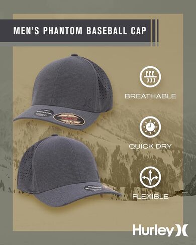 Hurley Men's Baseball Cap - Sweat-Wicking Fitted Baseball Hats for Men (S-XL) in Saudi Arabia