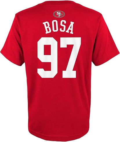 Nick Bosa San Francisco 49ers #49 Red Youth 8-20 Mainliner Name and Number T-Shirt in Saudi Arabia