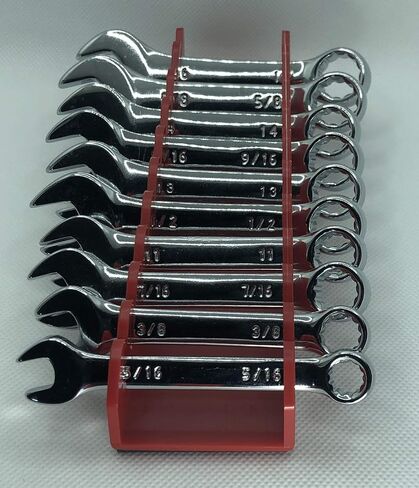 Protoco Stubby Wrench Rack Case, Tool Organizer for Tool Box, Tool Cart or Wall Mounted - Green, 10-Piece Holder, Magnetic in Saudi Arabia