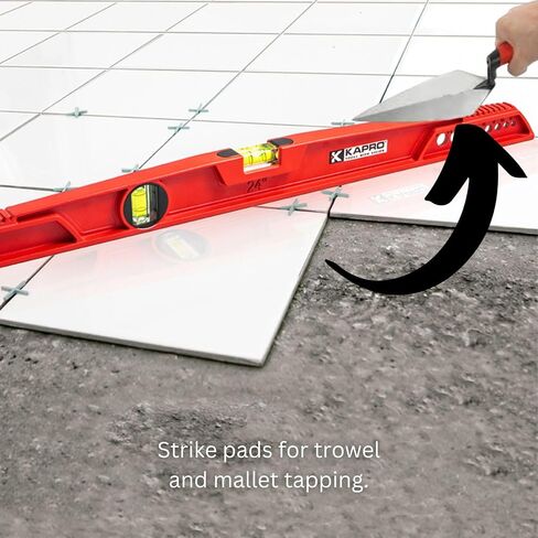 Kapro - 730 Topcast Mason Cast Level - for Masonry and Tilework - Features Shock-Resistant Vials and Strike Pads - Heavy Duty Aluminum - 24 Inch in Kuwait
