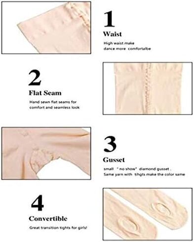 Convertible Dance Tights - Childrens Sizes - 3 Pack of ballet Tights in Saudi Arabia