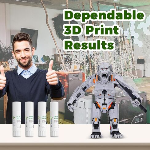 العصي الغراء الطابعة 3D CREALITY 3D 4 حزمة محسّنة للتصاق الطبقة الأولى تقليل تزييفها على السرير الساخن ، عصي غراء الطباعة ثلاثية الأبعاد الصلبة PVP متوافقة مع PLA/ABS/PETG/PC/PA/TPU ، كل منها يزن 21G/0.74 أوقية in Kuwait