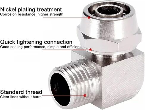 10Pcs KPL Pneumatic Fitting Quick Fast for 1/8 1/4 3/8 1/2 perslucht Fittings Air Hose Connector Tube OD 4 6 8 10 12MM Thread(KPL4-M5) in Saudi Arabia