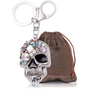YGMONER Bling Butterfly Pink Crystal Keychains for Car Key D-Ring Keyring & Backpack Accessory Free with Velvet Gift Bags