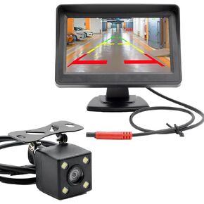 4.3 Inch TFT LCD Car Monitor Vehicle Rear View Reverse Backup Car LED Camera Video Parking System for Cars,Trucks,Pickups,Suvs, Easy Install