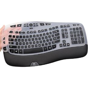 Keyboard Cover for Logitech K350 MK550 MK570 Wireless Wave Keyboard,Waterproof Silicone Keyboard Protector Skin for Logitech K350 MK550 MK570 Keyboard Protective Accessories(Gradient Purple)