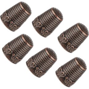 6 Pcs Sewing Thimbles,Brass Metal Fingertip Protector, Quilting Craft Accessories Knitting Needlework for DIY Hand Sewing Tools in Saudi Arabia