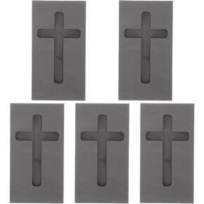 EXCEART 5pcs Cross Mold cast Iron Ingot Mold DIY Graphite Mold Smelter Graphite Heart molds Jewelry Tools Ingot molds for Casting Metal Casting Gold Mold Casting Mold The Cross Accessories
