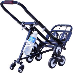Foldable Portable Stair Climbing Hand Truck Luggage Cart Climbing Dolly,Rubber Mute Wheel,Adjustable Handle Length 420LBS Capacity Handcart Luggage Cart
