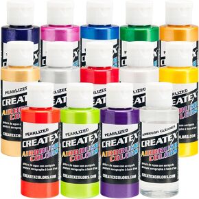 Createx 14 Pearlized/Pearl Airbrush Paint Colors Set