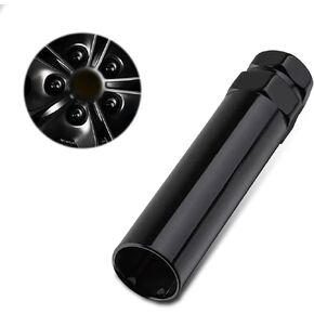 Pack-1 Car Hub Anti-Theft Screws Disassembly Tool, 6 Slot Modification Nut Wheel Hub Screw Sleeve, 6 Point Spline Drive Tuner Replacement Socket Adapter, Universal for Most Cars (Black)