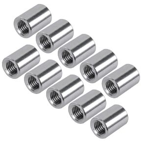 (Pack of 10 Round Connector Nuts, M8x25mm Height Outside Diameter12mm Sleeve Rod bar Stud Nut 304 Stainless Steel