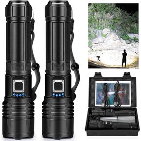 Cinlinso Flashlights High Lumens Rechargeable Flash Light, 900,000 Lumens Super Bright Led Flashlight, IPX6 Waterproof, 5 Modes Brightest Powerful Handheld Flashlights for Camping Home Hunting
