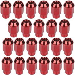 23pcs 1/2"-20 Wheel Lug Nuts Red Closed End Lug Nut 1.395in(35mm) Hex 0.9in(23mm) for Jeep