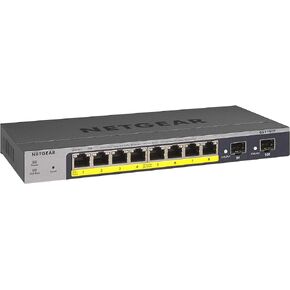 NETGEAR 10-Port PoE Gigabit Ethernet Smart Switch (GS110TP) - Managed, with 8 x PoE+ @ 55W, 2 x 1G SFP, Optional Insight Cloud Management, Desktop or Wall Mount, and Limited Lifetime Protection