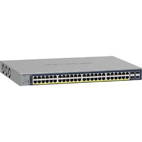 NETGEAR 28-Port PoE Gigabit Ethernet Smart Switch (GS728TPP) - مُدار، إدارة سحابة Insight اختيارية، 24 x PoE+ @ 380W، 4 x 1G SFP، سطح المكتب أو حامل الحامل، وحماية محدودة مدى الحياة