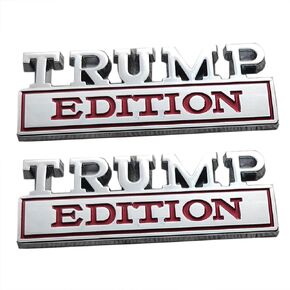 ملصق OnlyYou.X Trump Edition Emblem Trump Edition Badge Trump Edition متوافق مع الالتقاط العالمي والسيارة باللون الأسود الكروم قطعتين معدنيتين