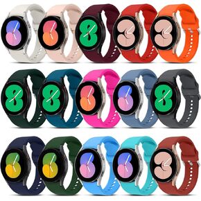 15Pack Galaxy watch 6/5/4 band 44mm 40mm,for Samsung galaxy watch 6/4 classic Bands 47mm 43mm 46mm 42mm Women men,Silicone Sport Strap galaxy watch 5 pro 45mm,no gap Bracelet Correa Replacement Wristbands