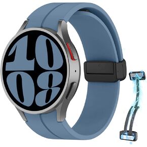 Magnetic Bands Compatible for Samsung Galaxy Watch 5 Pro band 45mm,Galaxy Watch 6 Band 40mm 44mm,Galaxy Watch 6 Classic band 43mm 47mm,No Gap Soft Silicone Strap for Galaxy Watch 5/4 Band Women Men