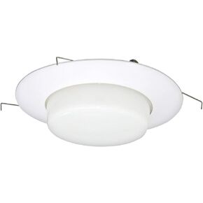 6" Inch Drop Opal Milky Glass Lens Trim with 8" Inch Plastic Ring, Waterproof Shower Light Cover, UL Listed for Wet Locations, Great for Balconies, Patios, Kitchens, Laundry Rooms and Bathrooms