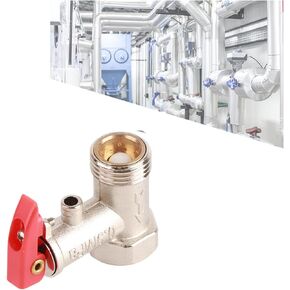 Safety Valve, Inline Hot Water Pressure Relief Valve 1/2 0.9Mpa, 1Pc Safety Valve Water Heater Pressure Relief Check Brass