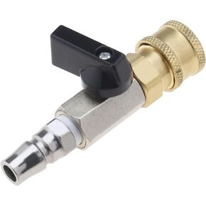 Compressed Air Quick Change Coupling Pneumatic Ball Valve Dosing Valve Shut-Off Valve 1/4 Inch with Plug Nipple 1/4 European Style Quick Connector