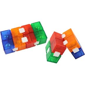Curious Minds Busy Bags Set of 2 Heavy Infinity Cube - Magic Endless Folding Fidget Toy - Flip Over and Over - Bend and Fold Crazy Shapes Puzzle - ADD Anxiety