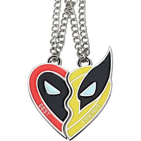Best Friends Half Heart Necklace Alloy Pendant Jewellery with Superhero Patterns Ornament Birthday Christmas Gifts 2PCS