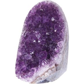 AMOYSTONE Natural Amethyst Quartz Cluster 1-2 LBS A Grade Crystal Stone Purple Polished Irregular for Office Home Decoration