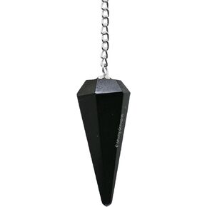 Amazing Gemstone Black Agate Crystal Pendulum for Divination - Dowsing Pendulum with Chakra Chain and Crystal Ball for Reiki Healing and Crystal Grid Meditation