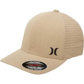 Hurley Men's Phantom Ripstop Curved Bill Baseball Cap, Khaki/Black, S-M
