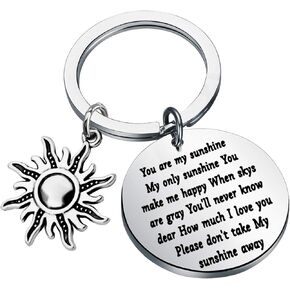 Sunshine My Only Sunshine Keychain Inspirational Jewelry Sunshine Saying Gift For Couple Friend Family