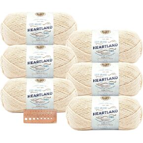 Lion Brand Yarn - Heartland - 6 Pack with Needle Gauge (Acadia)