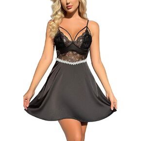 ADSEXY النساء الملابس الداخلية مثير الدانتيل قميص صغير تيدي بيبي دول الملابس الداخلية مجموعة الخامس الرقبة ملابس خاصة انظر من خلال اللباس