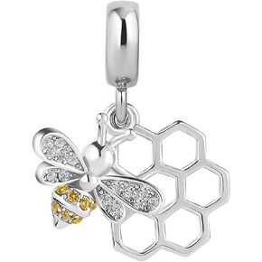 Honey Queen Bee Charm Compatible with Pandora Charm Bracelet Christmas Family Dangle Gift Friends Birthday Anniversary