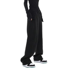OYOANGLE Women's High Elastic Waisted Straight Leg Sweatpants Solid Loose Fit Casual Pants with Pocket in Saudi Arabia
