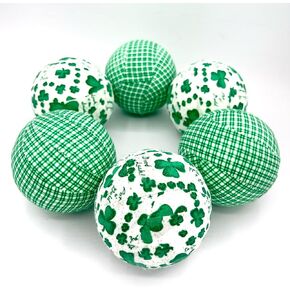 كرات مغلفة بنسيج Plaid N Clovers St Patricks Day - مجموعة من الجرم السماوي لحشو وعاء الجاموس الأخضر ووعاء النفل in Kuwait
