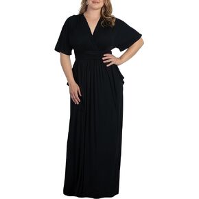 Kiyonna Plus Size Indie Flair Maxi Dress | Women's Boho Long Dress for Wedding Guest, Cocktail, Party, or Work
