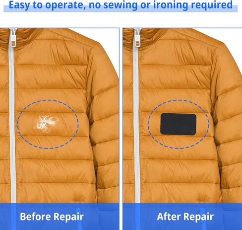 5 ورقات منتفخة أسفل سترة إصلاح التصحيح، 40 قطعة من نسيج النايلون الأسود رقعة إصلاح ذاتية اللصق مقاومة للماء على شريط رقع لمعطف ملابس خيمة وأكياس نوم وسراويل تزلج وتثبيت ثقوب in Kuwait