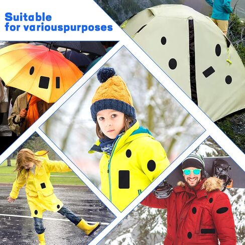 5 ورقات منتفخة أسفل سترة إصلاح التصحيح، 40 قطعة من نسيج النايلون الأسود رقعة إصلاح ذاتية اللصق مقاومة للماء على شريط رقع لمعطف ملابس خيمة وأكياس نوم وسراويل تزلج وتثبيت ثقوب in Kuwait