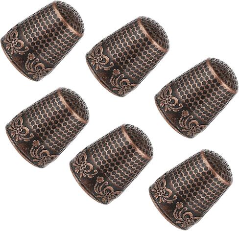 6 Pcs Sewing Thimbles,Brass Metal Fingertip Protector, Quilting Craft Accessories Knitting Needlework for DIY Hand Sewing Tools in Saudi Arabia