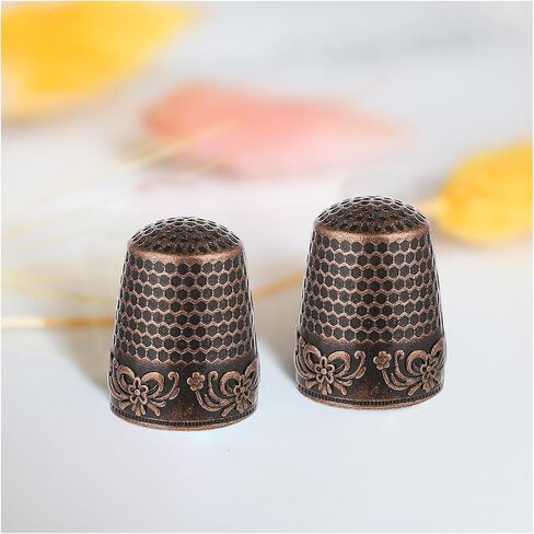 6 Pcs Sewing Thimbles,Brass Metal Fingertip Protector, Quilting Craft Accessories Knitting Needlework for DIY Hand Sewing Tools in Saudi Arabia