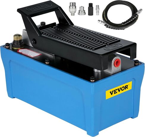 مضخة الهواء الهيدروليكية VEVOR 10000 PSI الهواء فوق المضخة الهيدروليكية 1/2 جالون خزان الهواء مضخة هيدروليكية تعمل بالقدم 3/8 بوصة NPT مع خرطوم 6.56 قدم 2 موصل واحد يعمل لإصلاح السيارة (أزرق) in Saudi Arabia